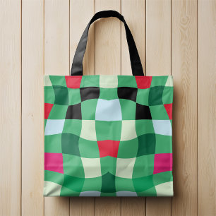 Tote Bag Tartan moderne coloré Plaid Noël