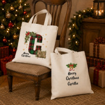 Tartan personnalisé avec initiale et nom de Noël