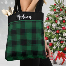 Tartan vert et noir sur mesure
