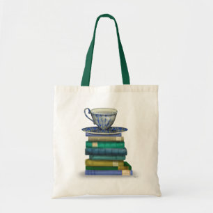 Tote Bag Tasse de thé et livres 3