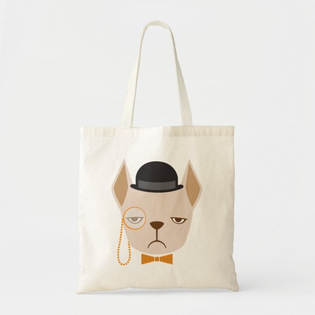 Tote Bag Tasse Fourre-tout de moyen de bouledogue français (Devant)