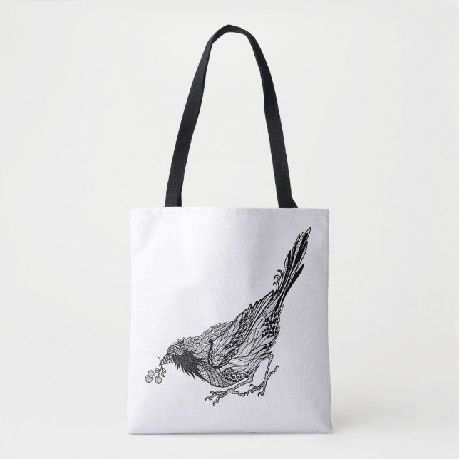 Tote Bag Tatouage 2 d'oiseau (Devant)