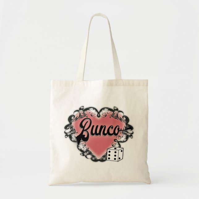 Tote Bag tatouage de coeur de bunco (Devant)