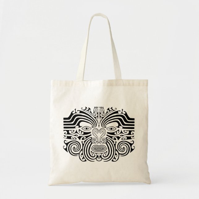 Tote Bag Tatouage Maori - Noir et Blanc (Devant)