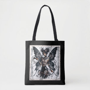 Tote Bag Tatouages de fée asiatique gothique de beauté somb