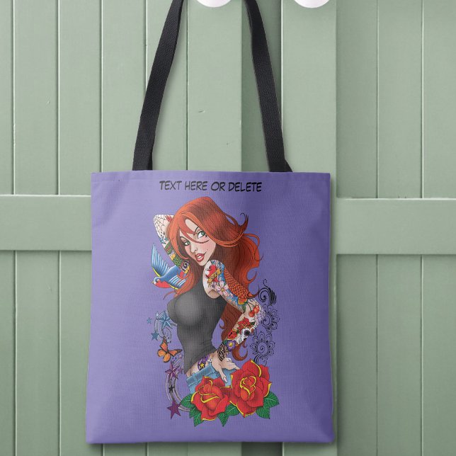 Tote Bag Tatouages de femme rousse (Créateur téléchargé)
