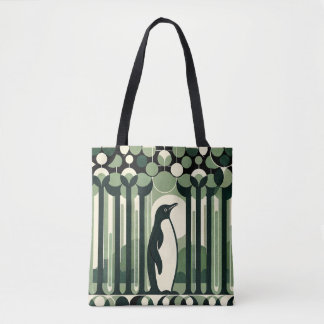 Tote Bag Taupe Beige Géométrique Rétro les années 70 Forêt