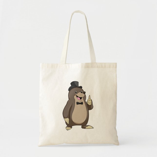 Tote Bag Taupe comme marié avec cravate (Devant)