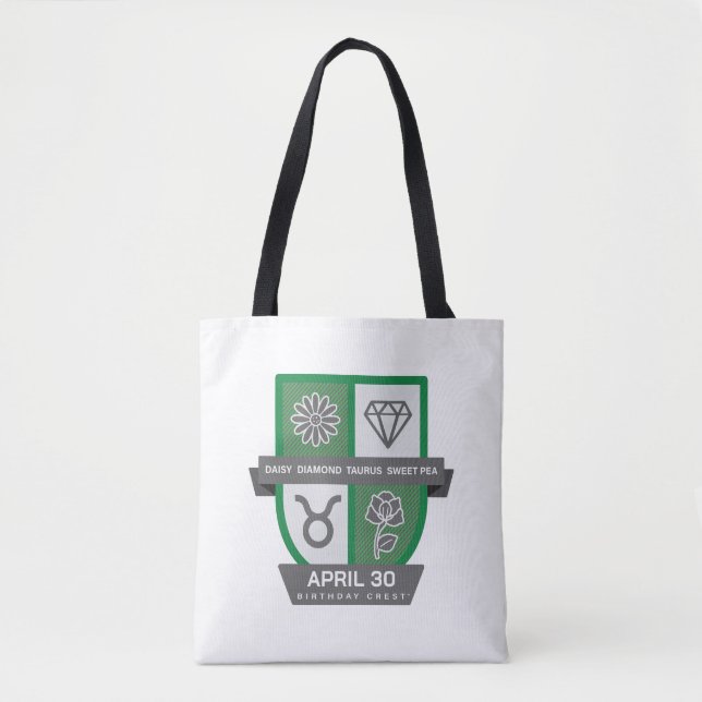 Tote Bag Taurus Birthday Crest™ for April 20-30 (Devant)