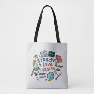 Tote Bag Teach Love Inspire