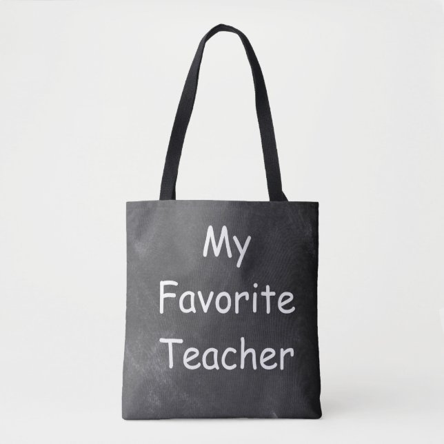 Tote Bag Teacher Chalkboard Design Venin Idea (Devant)