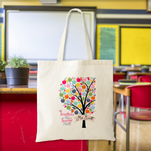 Tote Bag Teacher Pommier coloré Merci cadeau
