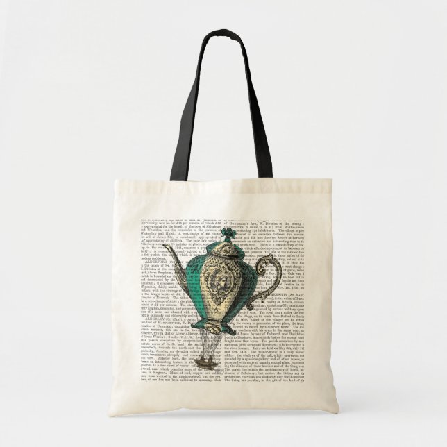 Tote Bag Teapot volant 1 Vert et Jaune (Devant)