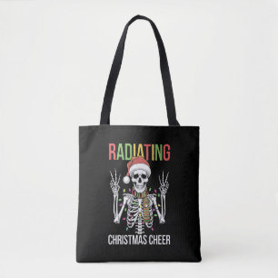 Tote Bag Technicien en radiologie de Noël Santa squelette