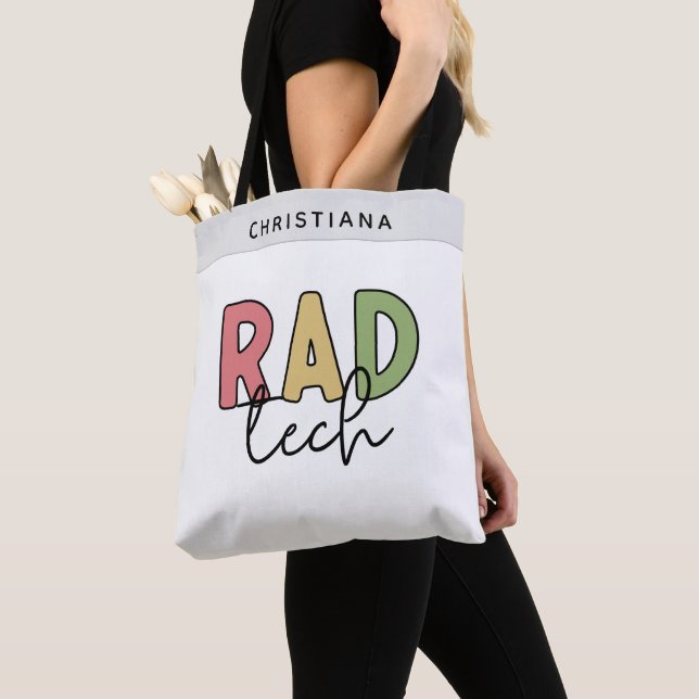 Tote Bag Technologue radiologique sur mesure Rad Tech Radio (De près)