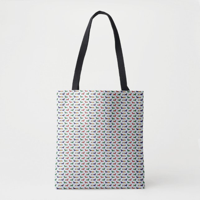 Tote Bag teckel-papier peint (Devant)