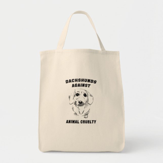 Tote Bag teckels contre la cruauté animale (Devant)