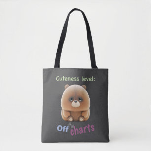 Tote Bag Teddy Bear Cuteness Level Mignonne Adorable Funny