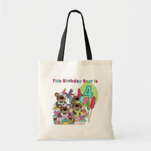 Tote Bag Teddy Bear Party 4th Birthday Tshirts et cadeaux