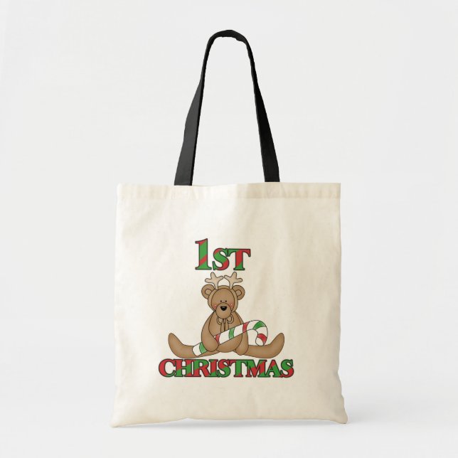 Tote Bag Teddy Bear Very 1st Christmas Tshirts and Gifts (Devant)