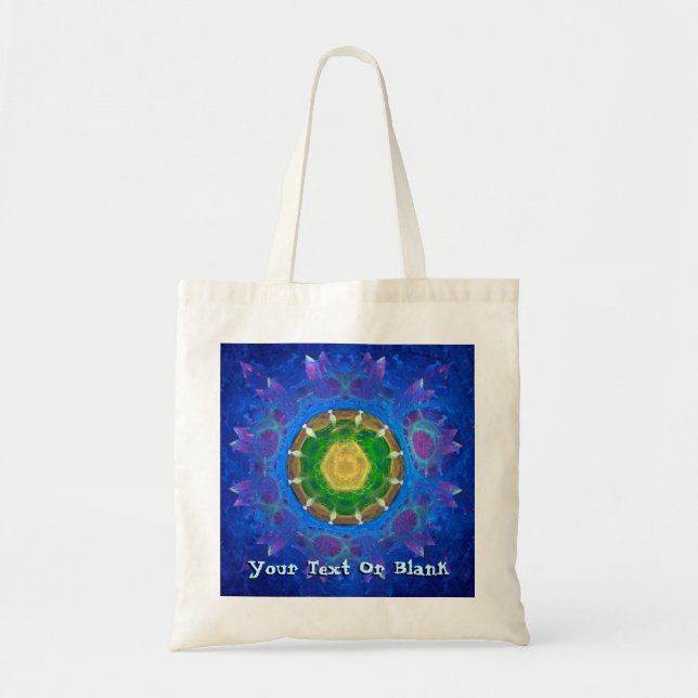 Tote Bag Teinture à tarte bleu-vert (Devant)