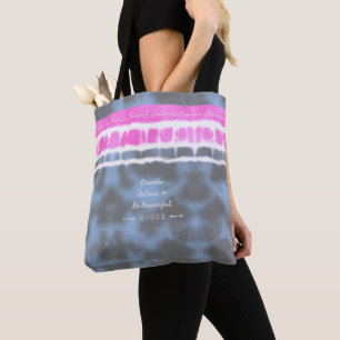 Tote Bag Teinture rose blanc & bleu Tie Twist Sway in Style