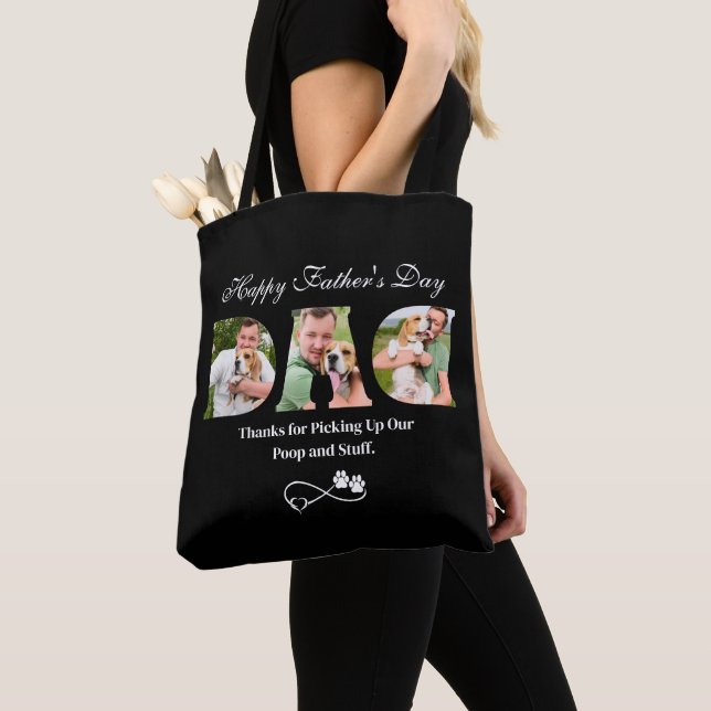 Tote Bag Télécharger la photo Happy Fête des pères Funny Ch (De près)