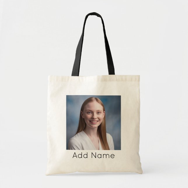 Tote Bag télécharger photo personnalisée Photo et nom perso (Devant)