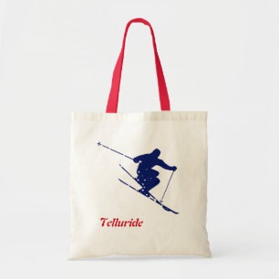 Tote Bag Telluride Blue Snow Skier