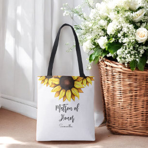 Tote Bag Témoin de mariage au tournesol 