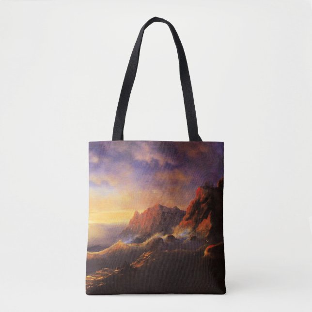Tote Bag Tempest, Coucher de soleil, art de Ivan Aivazovsky (Devant)