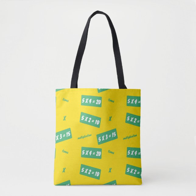 Tote Bag Temps cinq apprentissage jaune (Devant)