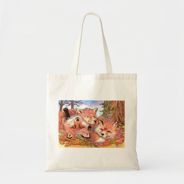 Tote Bag Temps de lecture des renards (Devant)