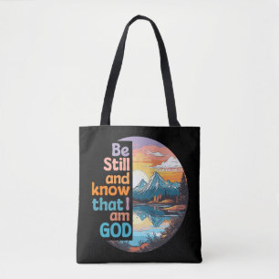 Tote Bag Tenez-vous tranquilles et sachez que je suis Dieu