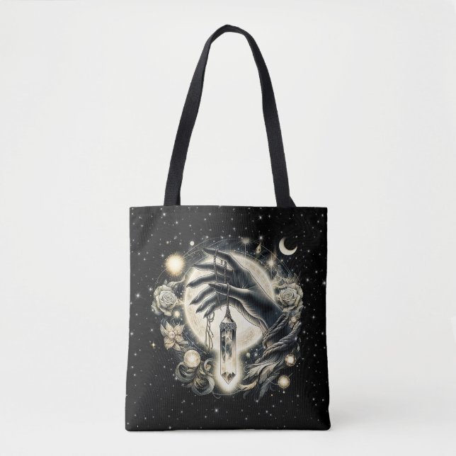 Tote Bag Tenir à la main un cristal sous le clair de lune (Devant)