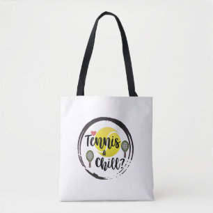 Tote Bag Tennis et boules et raquettes blanc