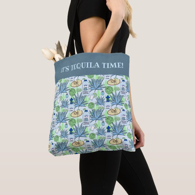 Tote Bag Tequila Drinker Blue Agave Cactus Motif (De près)