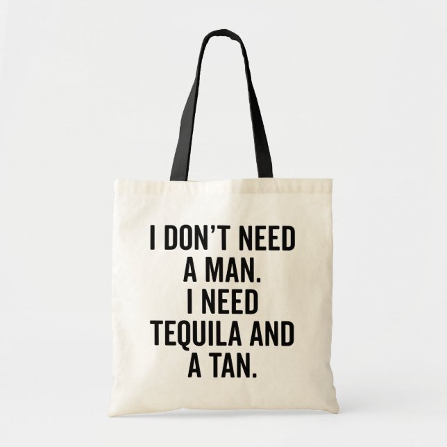 Tote Bag Tequila Et Une Citation Tan Drôle (Devant)