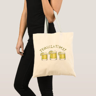 Tote Bag Tequila Time Margarita Cocktail Mixte Lime De Bois