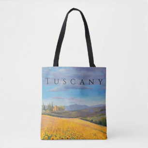 Tote Bag Terrain De Tournesol En Toscane