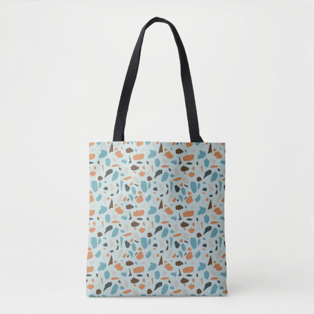 Tote Bag Terrazzo bleu Motif (Devant)