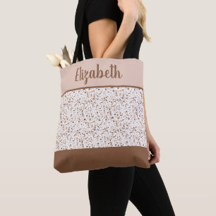 Tote Bag Terrazzo Brown et beige et blanc Abstrait