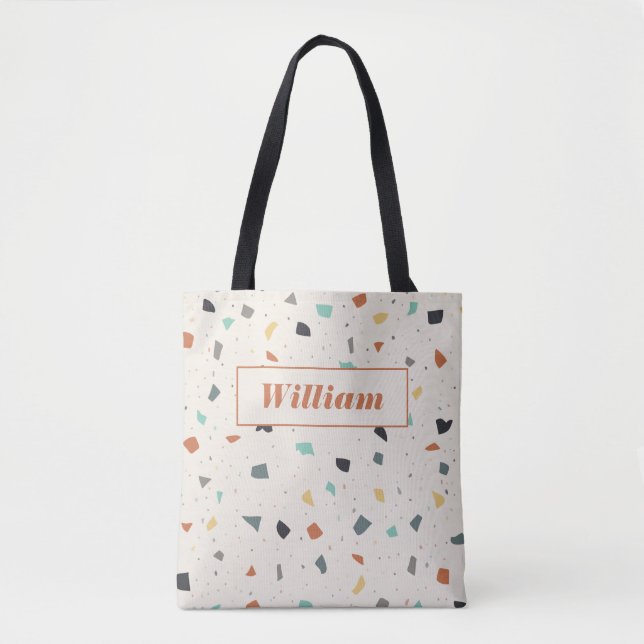 Tote Bag Terrazzo Tile Confetti Style Moderne Personnalisé (Devant)