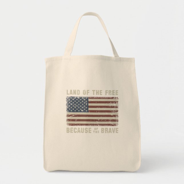 Tote Bag Terre De La Liberté En Raison Du Brave drapeau Vin (Devant)