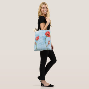 Tote Bag Terre des Papes Poème, Aquarelle Bleue Douce Fourr