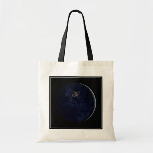 Tote Bag Terre Pleine La Nuit Avec Les Lumières De La Ville