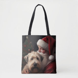 Tote Bag Terrier Wheaton avec le Père Noël Noël Festif