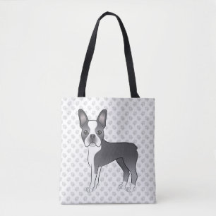 Tote Bag Tervueren et blanc Boston Terrier Chien de dessin