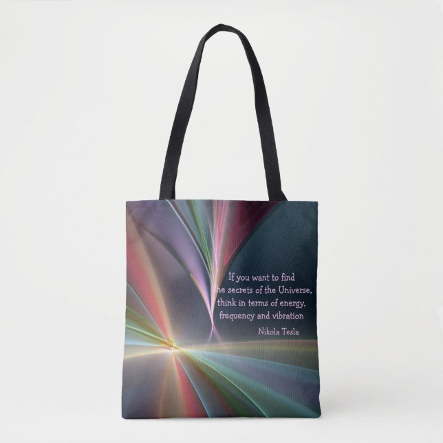 Tote Bag Tesla Citation Secret de l'Univers Personnaliser (Devant)