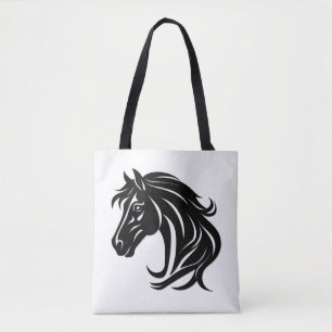 Tote Bag Tête de magnifique cheval noir